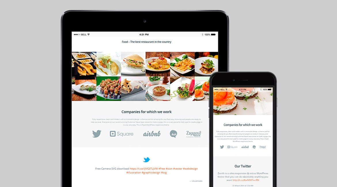 Food WordPress Theme Responsive Restaurant Template