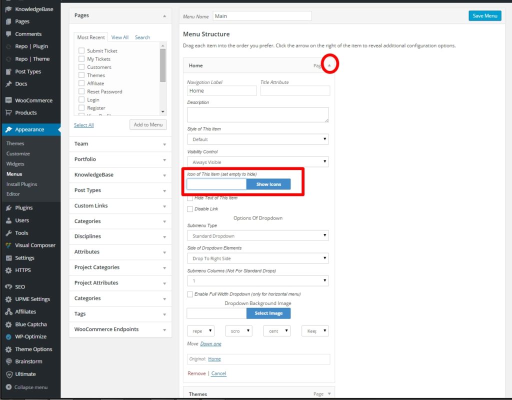 Thesis place menu under header 07 picture