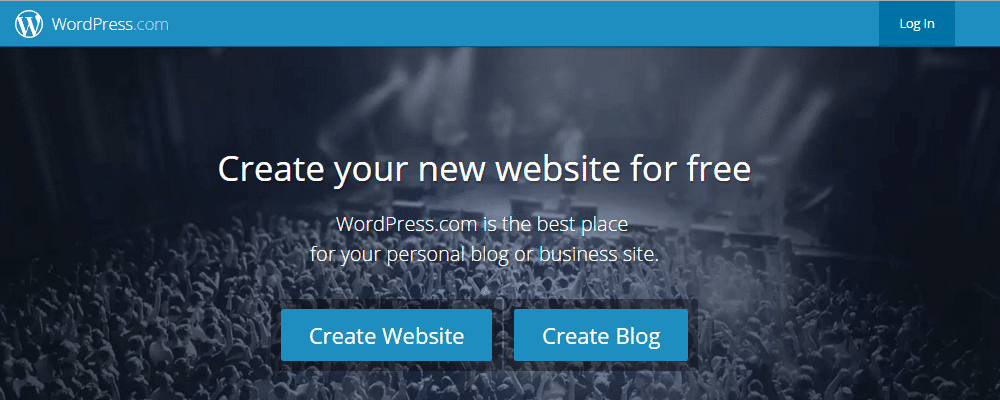 WordPress com front page