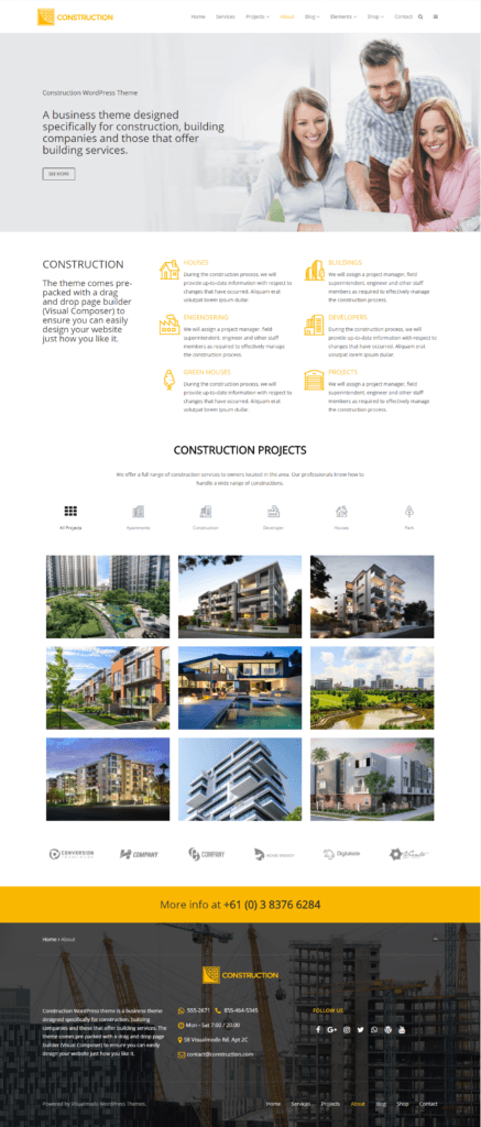 Construction & Building WordPress Theme For Business: Template
