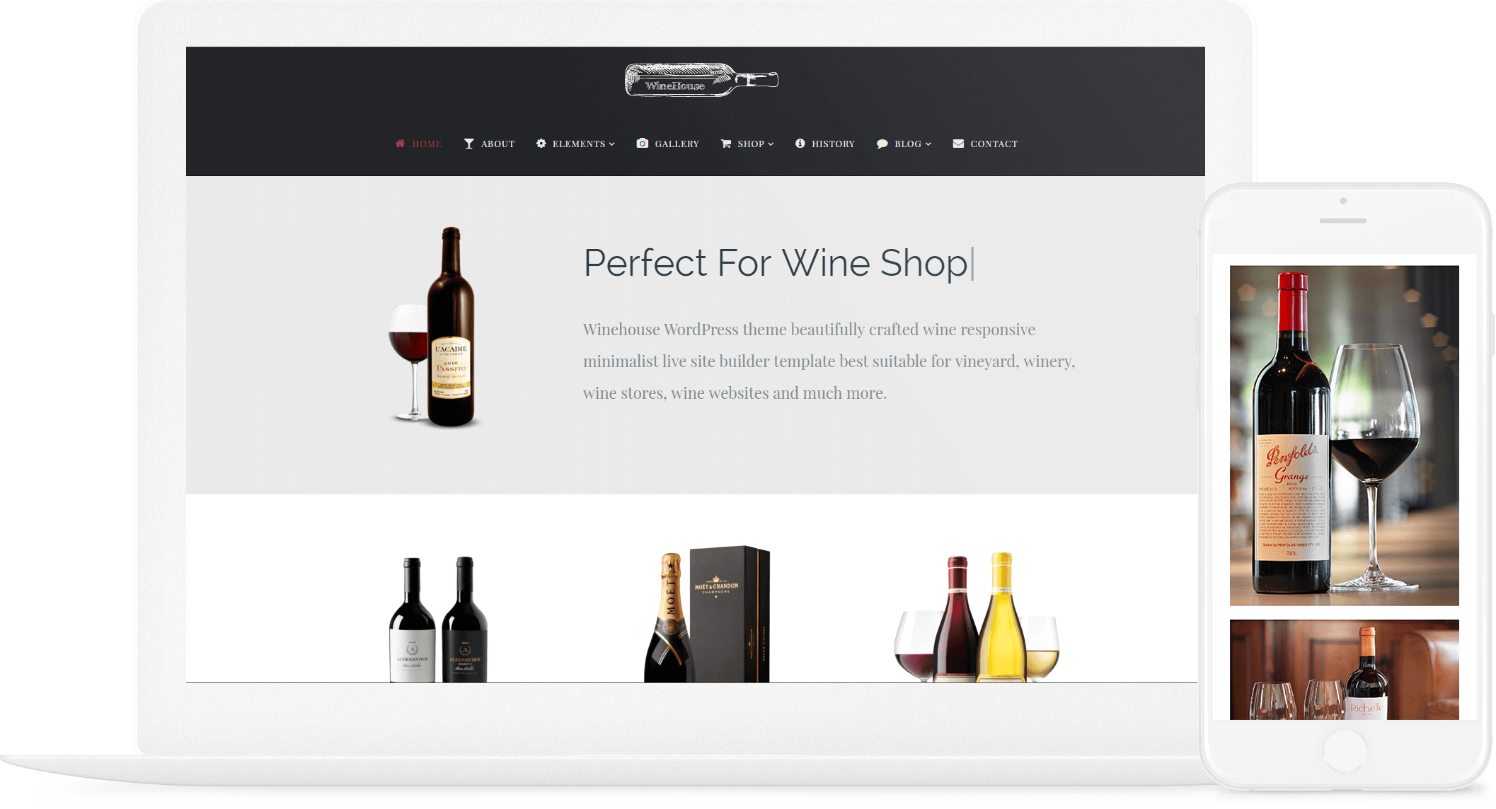 WineHouse WordPress Theme - Wine WordPress Theme - Responsive site Builder