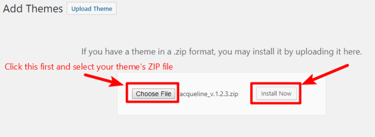 Choose File and click on the button 