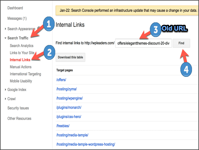 Step #2: Update Internal Links to New URL