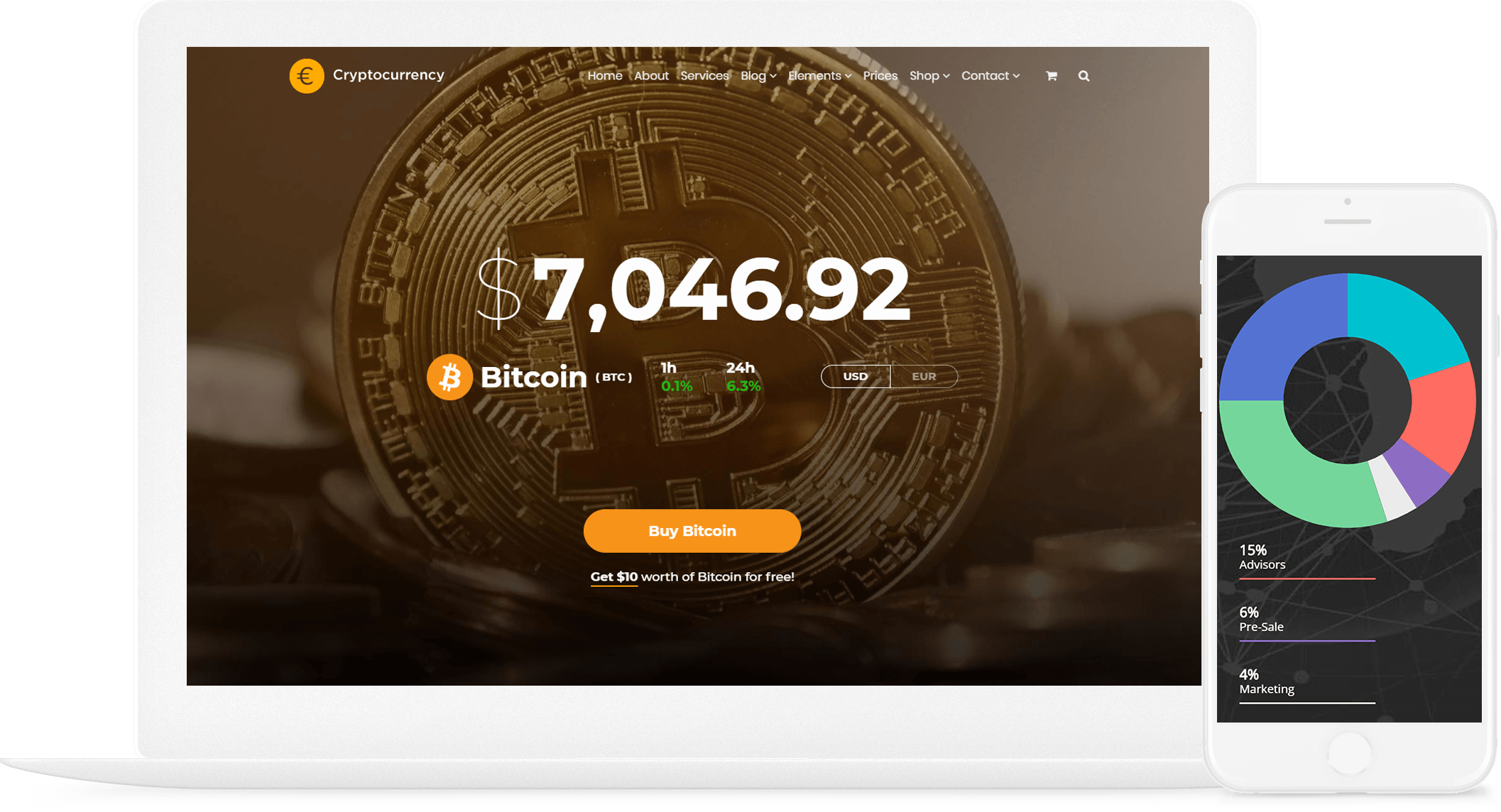 crypto coin responsive website theme free
