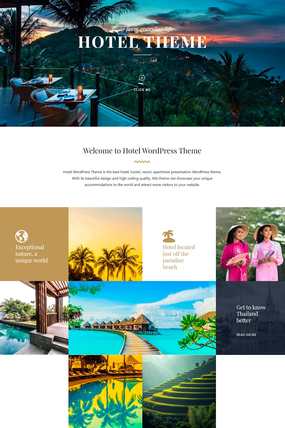 Hotel WordPress Theme website builder template booking resort