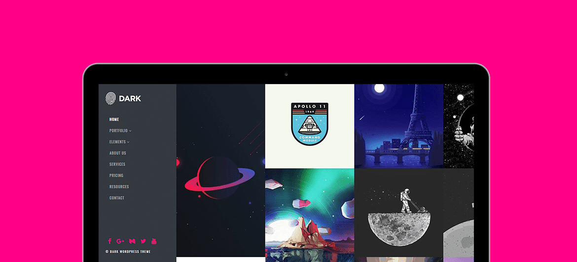 Dark WordPress Theme - Tablet View