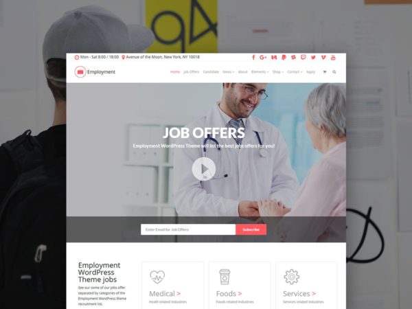 Employment WordPress Theme - Responsive Job Portal Template