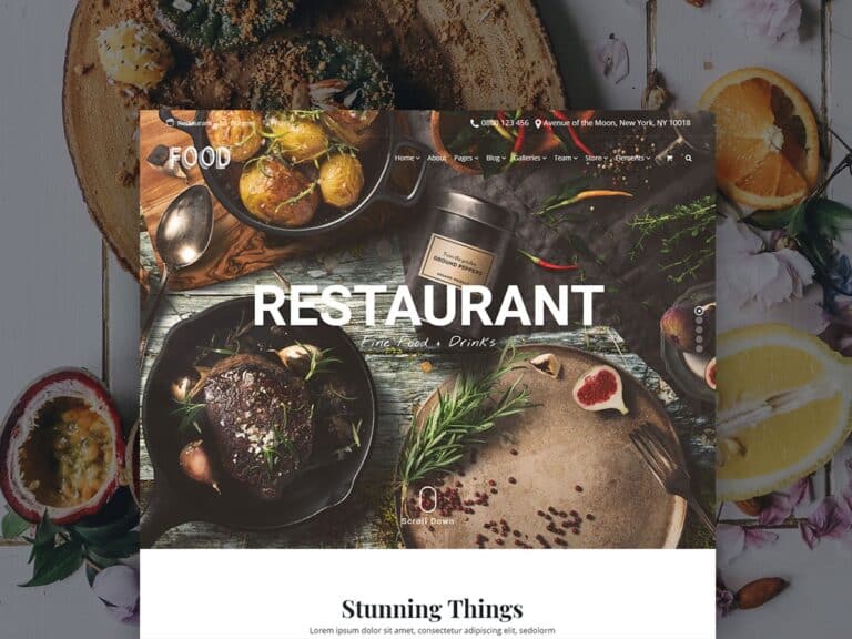 Food WordPress Theme – Restaurant, Pub & Bar Responsive Template