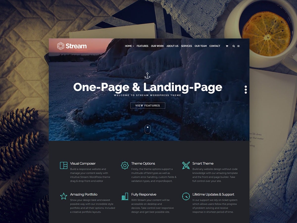 Stream WordPress Theme – One-Page and Mobile-Friendly Landing Page Template