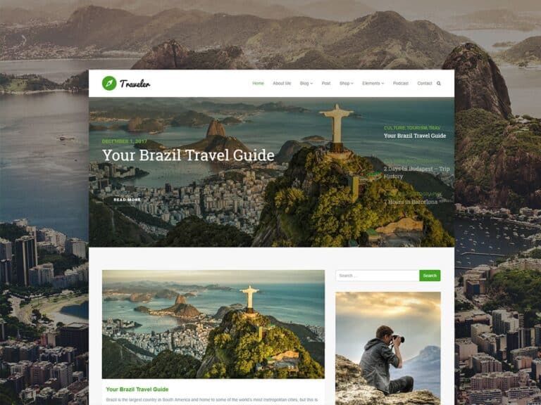 Traveler WordPress Theme – Responsive Blog WordPress Template
