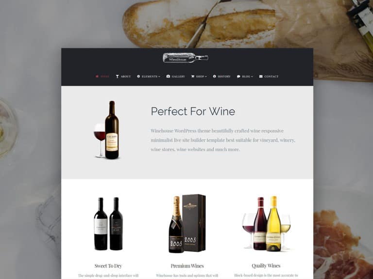 WineHouse WordPress Theme – Responsive Wine Site Builder