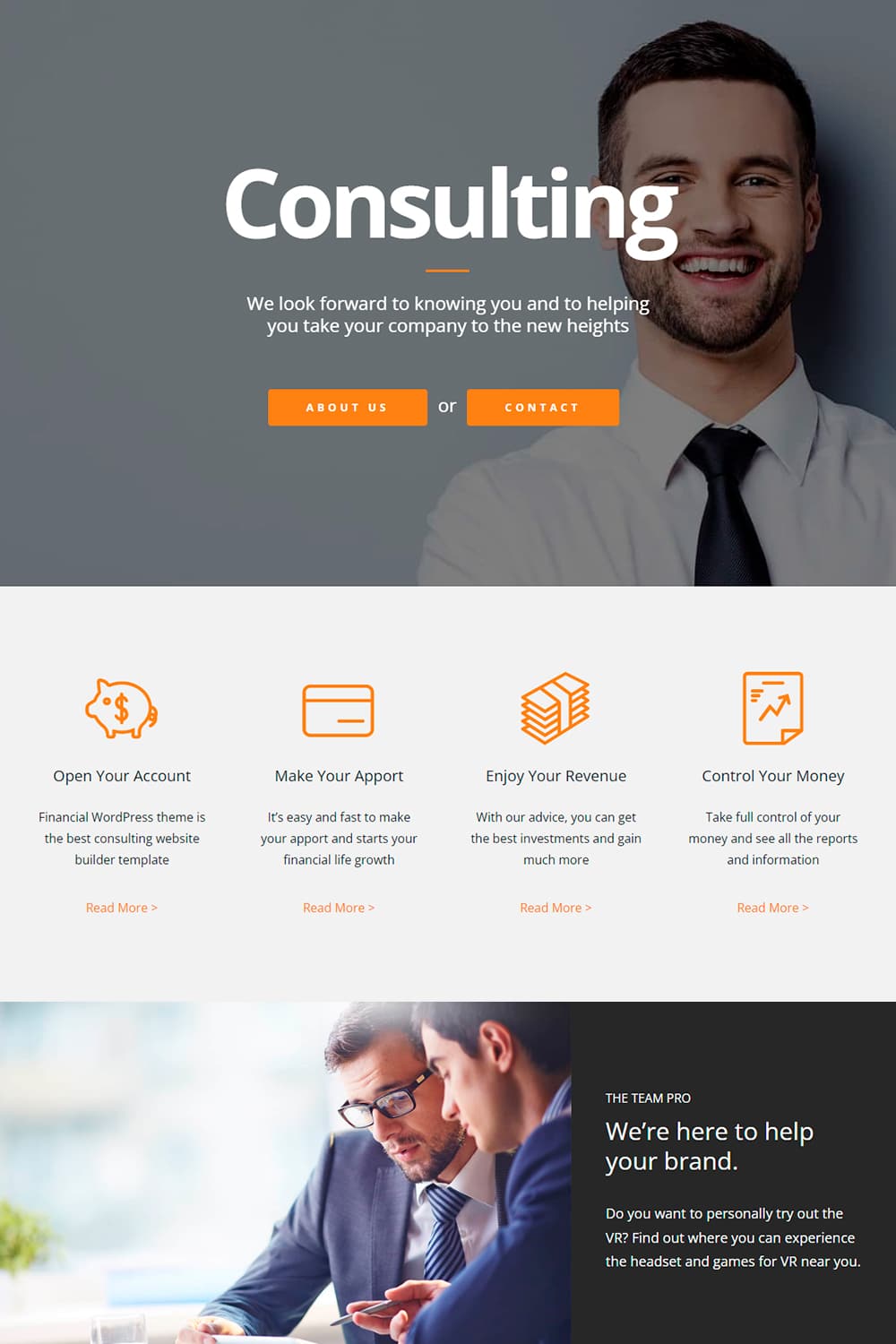 Best Fianncial consulting WordPress theme investiment economy