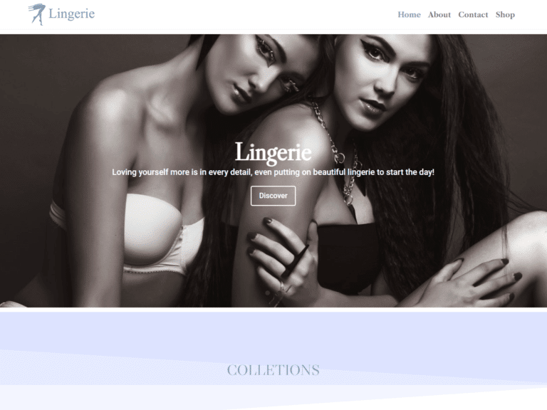 Lingerie-Anzu theme Borderless plugin WordPress pre-built website template