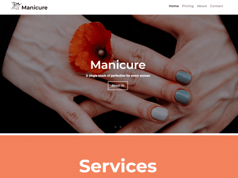 Manicure-Anzu theme Borderless plugin WordPress pre-built website template