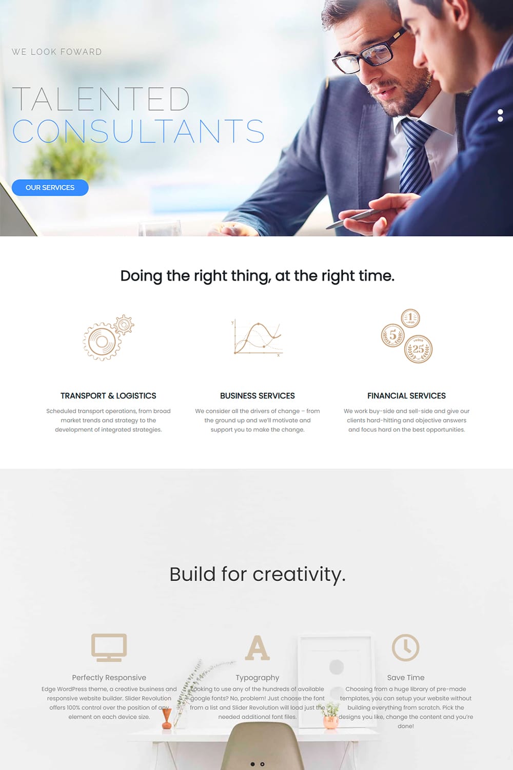 Edge WordPress Theme​ Responsive site builder template business consulting