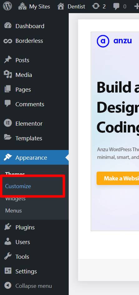 How to Add Website Brand Logo In Anzu WordPress Theme?     