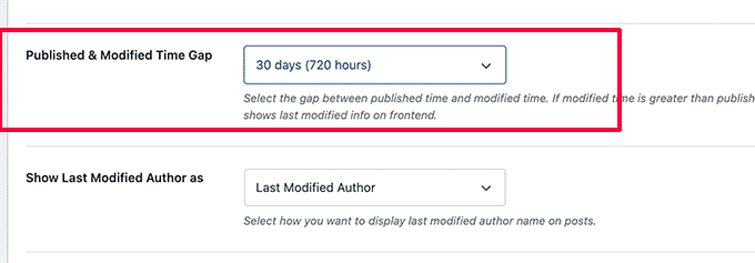 published and modified time gap 