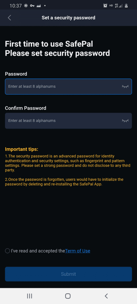 Request users to create a password