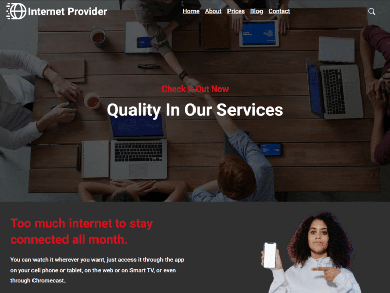 internet-provider-Anzu theme Borderless plugin WordPress pre-built website template