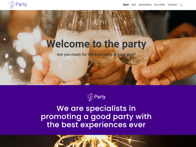 Party-Band-Anzu theme Borderless plugin WordPress pre-built website template