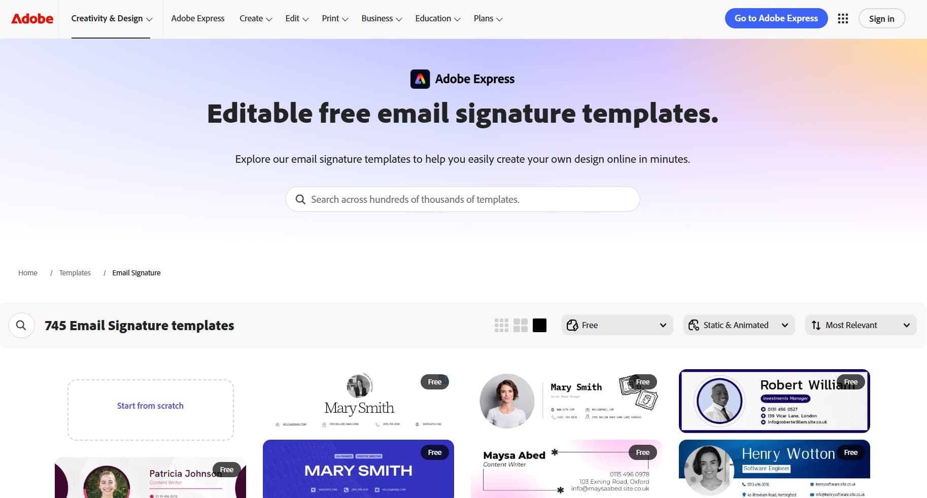 Adobe Express - Homepage