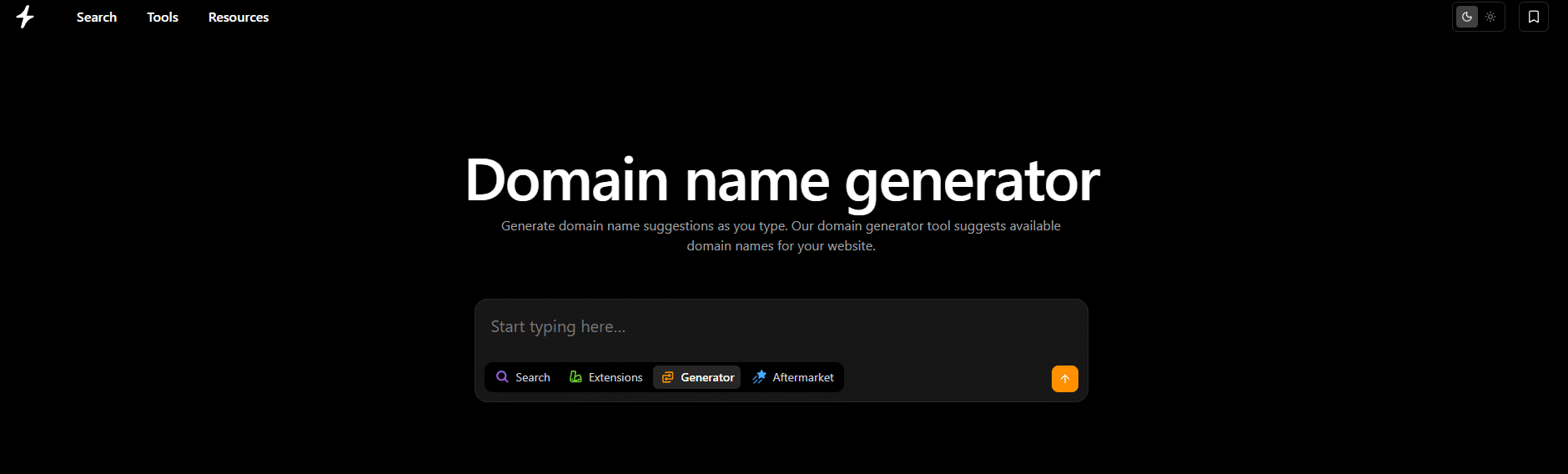 Instant Domain Search Homepage Top Domain Name Generators for Startups and Small Businesses