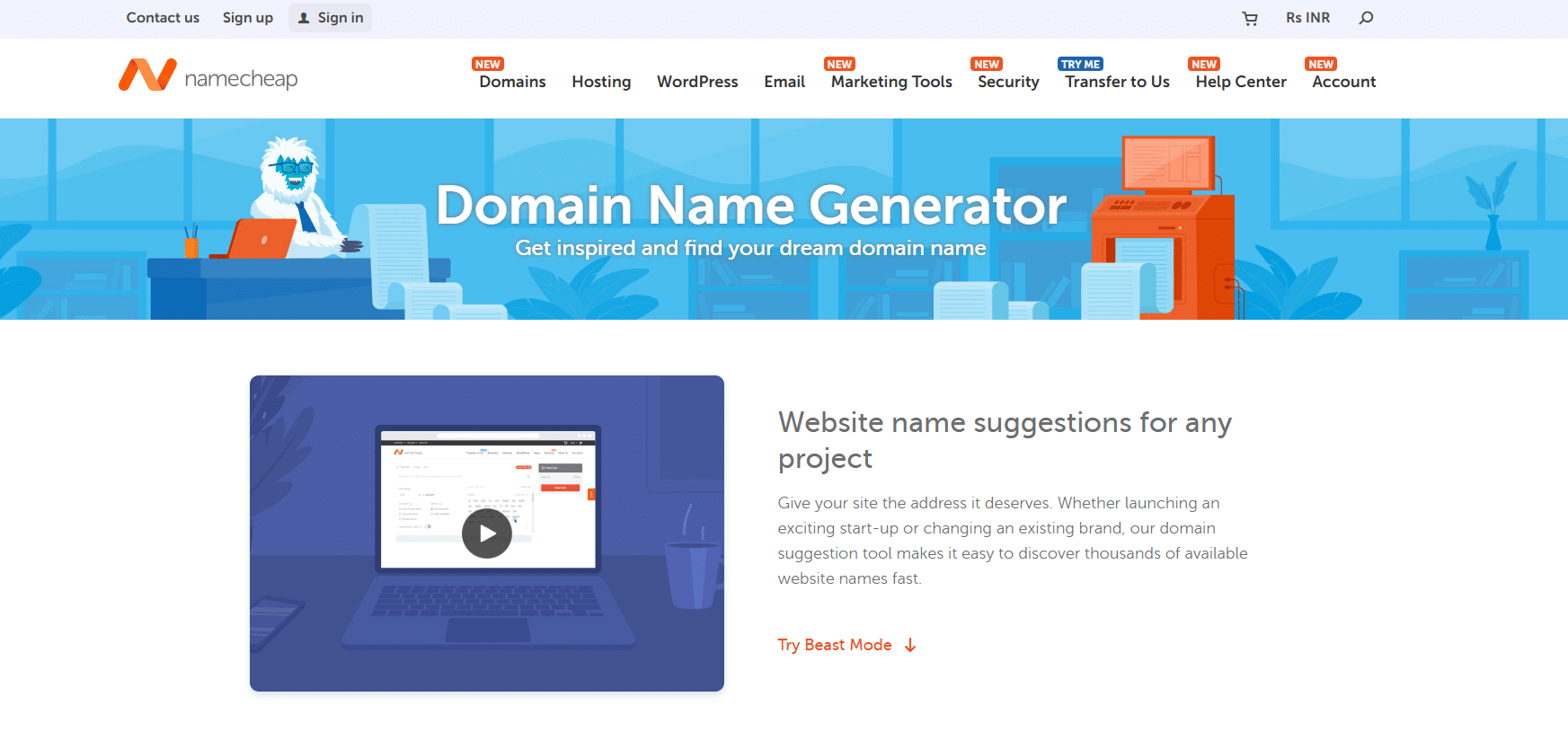 Namecheap Homepage Top Domain Name Generators for Startups and Small Businesses 