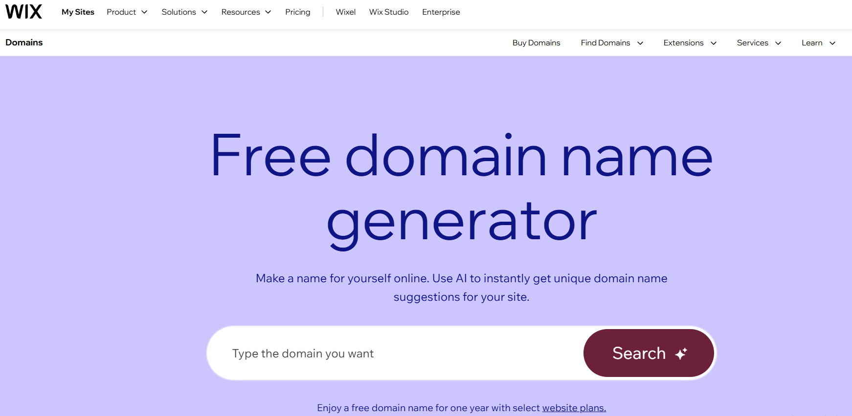 Top Domain Name Generators for Startups and Small Businesses Wix Homepage