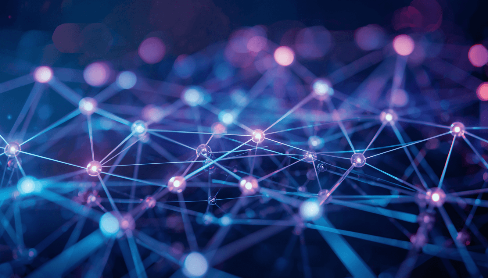Conceptual digital network mesh with glowing interconnected nodes, illustrating a modern link building strategy that aligns with Google expectations.