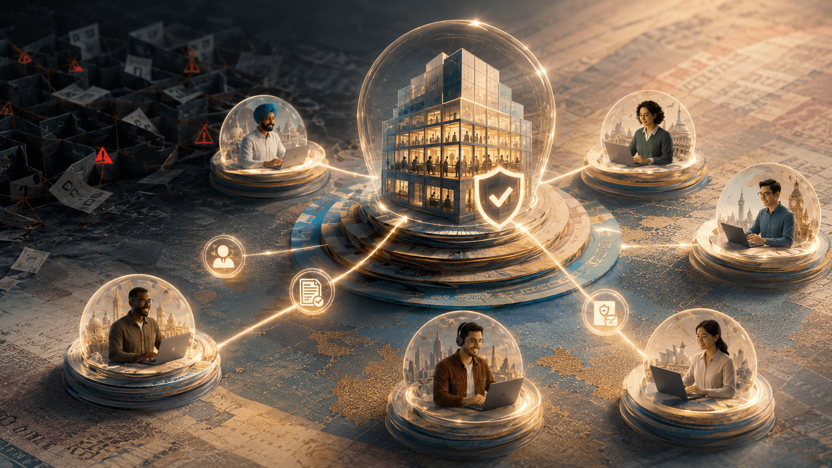 Global company using contractor of record software to onboard, classify, manage and pay international contractors through one compliant platform.