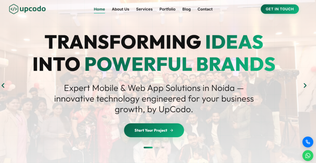 UpCodo Digital website homepage screenshot