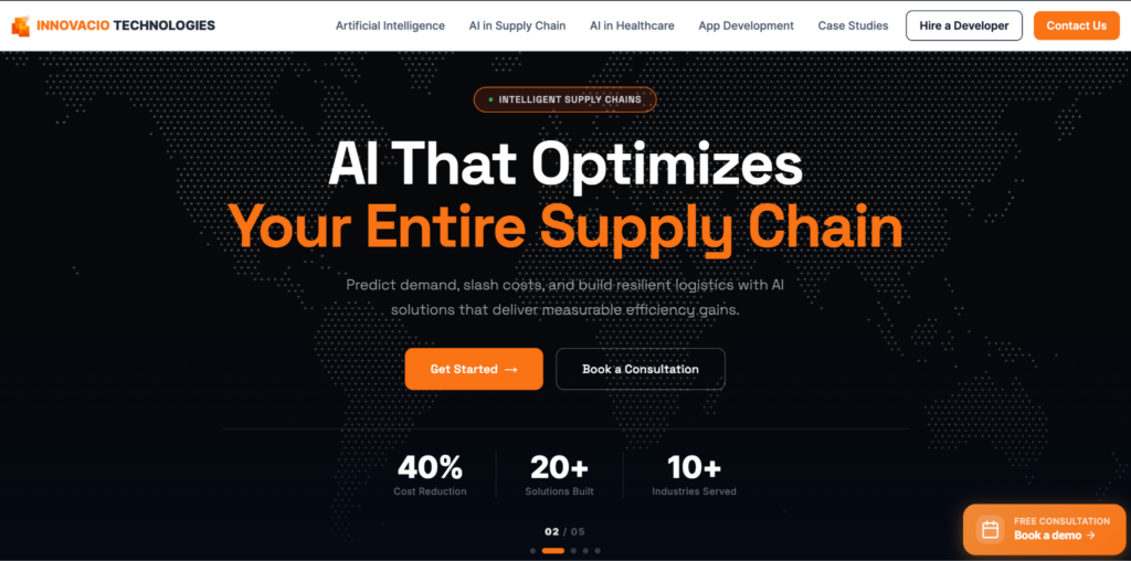 Innovacio Technologies website homepage screenshot
