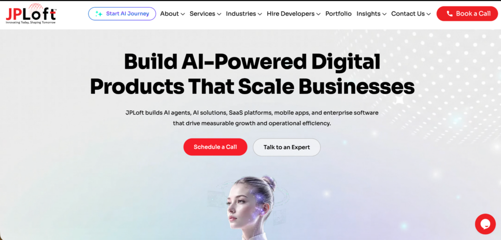 JPLoft website homepage screenshot