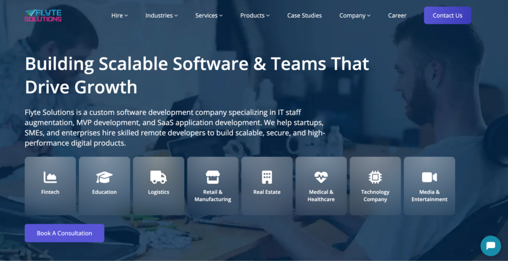 Flyte Solutions website homepage screenshot
